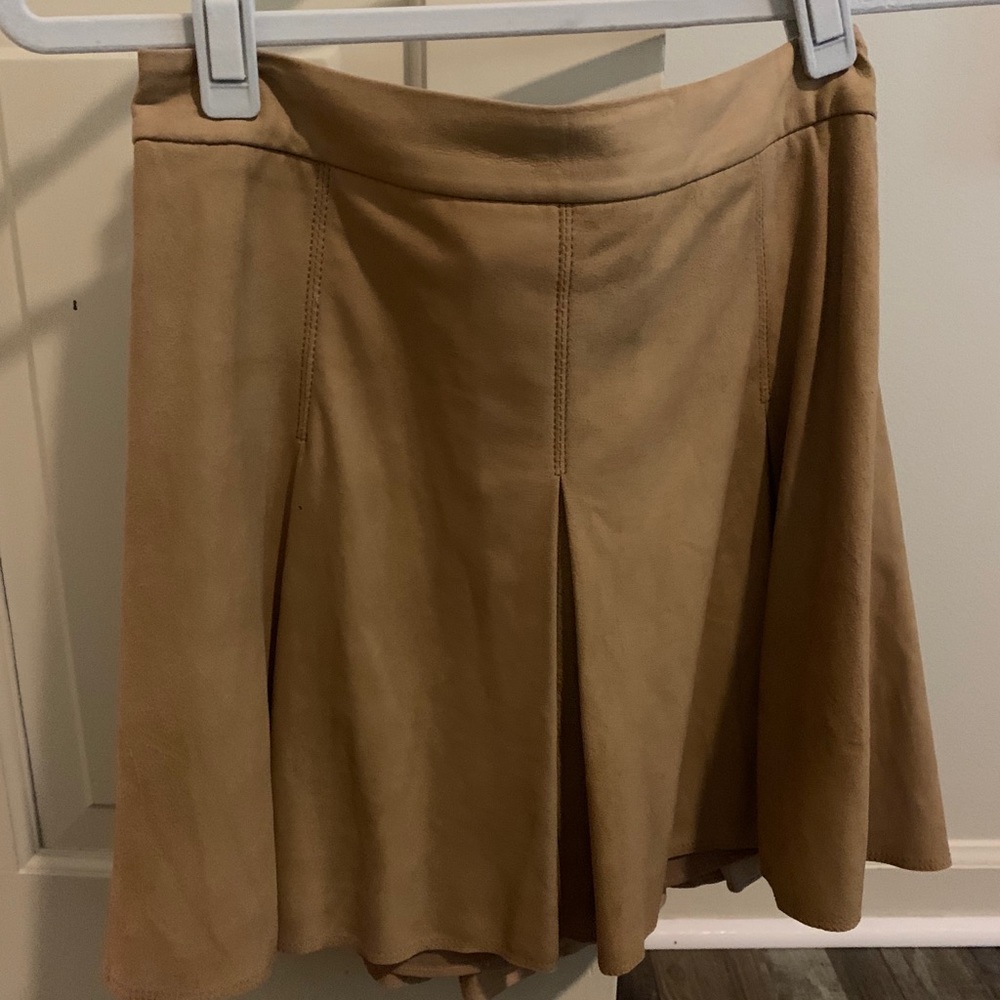 Alice + Olivia goat Leather A-line Mini Skirt Sz 6